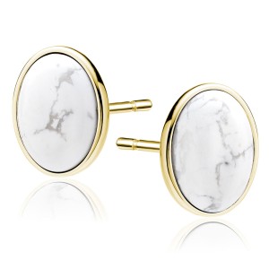 Cercei argint placati cu aur galben cu piatra alba DiAmanti Z2068EG_HW-DIA (Argint 925‰ 5,5 g.)